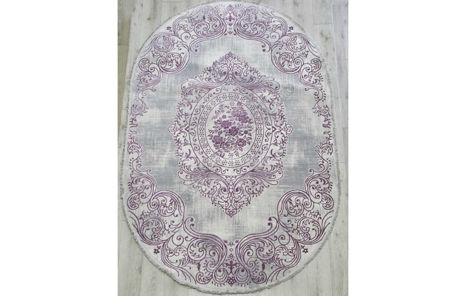 Турецкий ковер Amatis Lux 36560A OVAL GREY / LILA